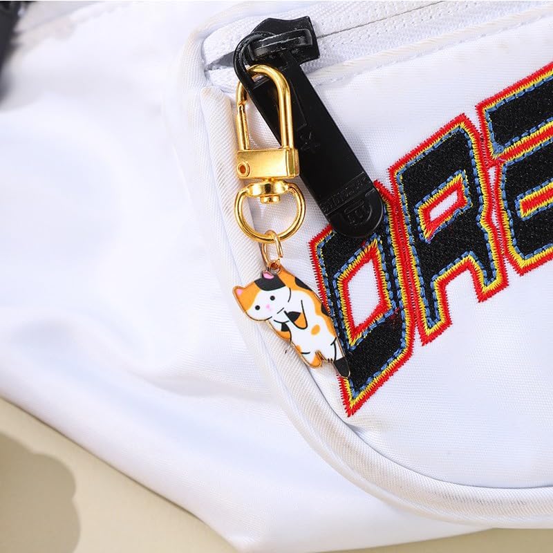 Wowjimi 6 Piece Pendant Literary Cute Cat Key Chain Gokin Stylish Pendant Key Ring