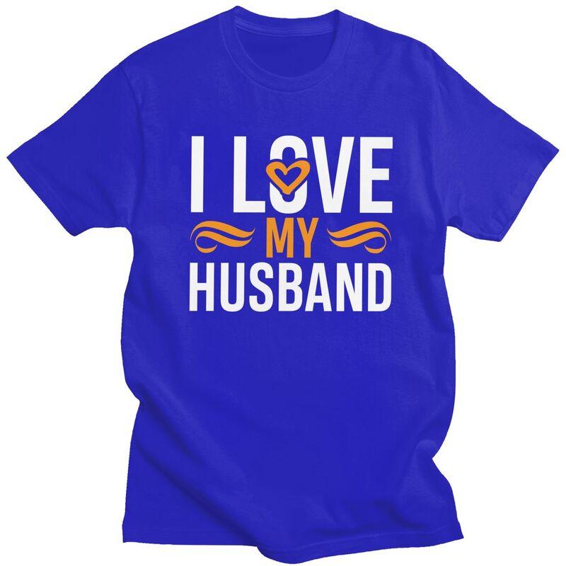 Individuelle Herren I Love My Husband T-Shirts Kurzarm Baumwoll-T-Shirts T-Shirt Lässiges T-Shirt Slim Fit Kleidung