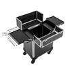 Large Capacity Trolley Makeup Box Professional Makeup Artist Toolbox Aluminum Alloy Multi-layer Storage Box 34*24*45cm