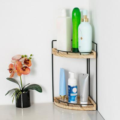 2-Tier Bathroom Counter Organizer Counter Corner Shelf Strong Load-bearing Easy To Assemble