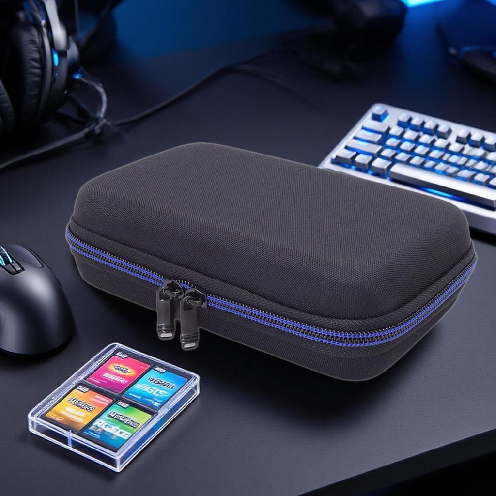 Hard Carrying Case Handheld Game with Handle Dustproof Accessories Zipper Travel for