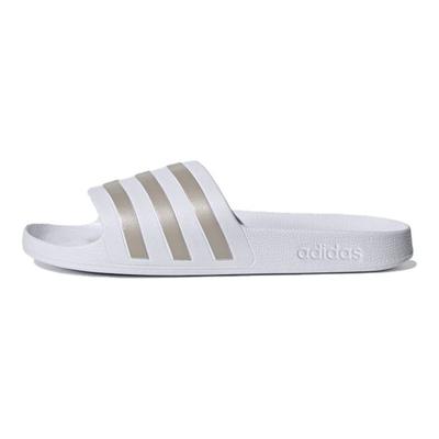 Adilette Aqua Slides White Platinum Metallic Unisex Sneakers Cloud-White EF1730
