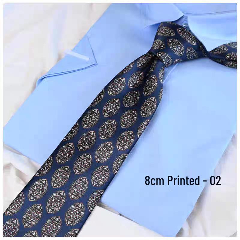 Men s 8cm Wide Floral Printed Hand-Tied Casual Retro Tie