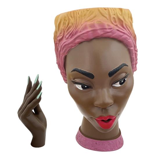 

Черная женщина курильница для благовоний Африканская королева голова палочка для благовоний конус держатель домашний офис йога комната для медитации украшение рабочего стола орнамент розовый