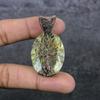 Golden Rutile Handmade Copper Wire Wrap Jewelry Pendant 2.05" M2o35