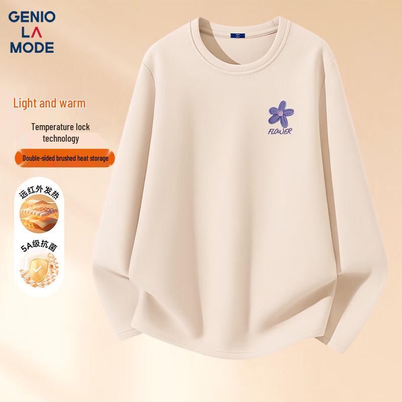 GENIOLAMODE Men's Fleece-Lined Long Sleeve T-Shirt