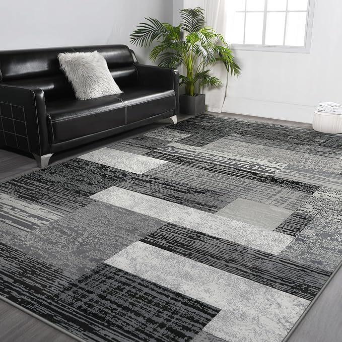 Temu Plaid Carpet: Durable, Dirt-Resistant, and Dustproof Floor Mat for Living Room and Bedroom Decor