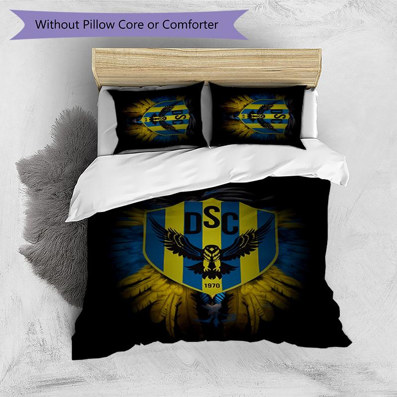 Duhok Sport Club Printed 3PCS Bedding Set Soft Breathable Duvet Cover Pillowcases Set Washable Bedroom Decor Home Gift