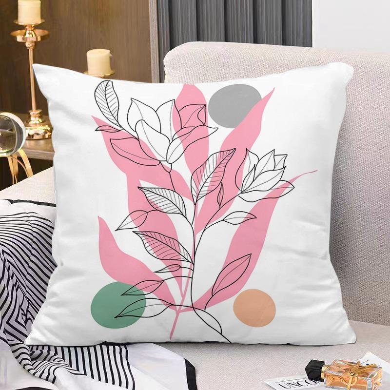 Artistic Floral Print Decorative Pillowcase Bedroom Living Room Square Cushion Pillowcase