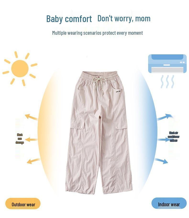 Girls' Summer Hip Hop Cargo Pants: Quick-Dry, Anti-Mosquito for Junior High Dance