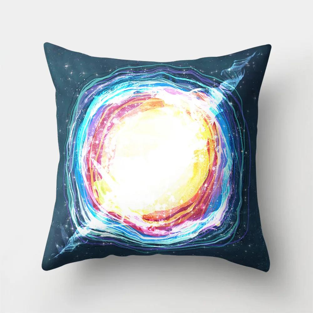 Outer Space Style Polyester Throw Pillow Case Spaceship Astronaut Print Cushion Cover Decorative For Sofa Bed Home Living Room