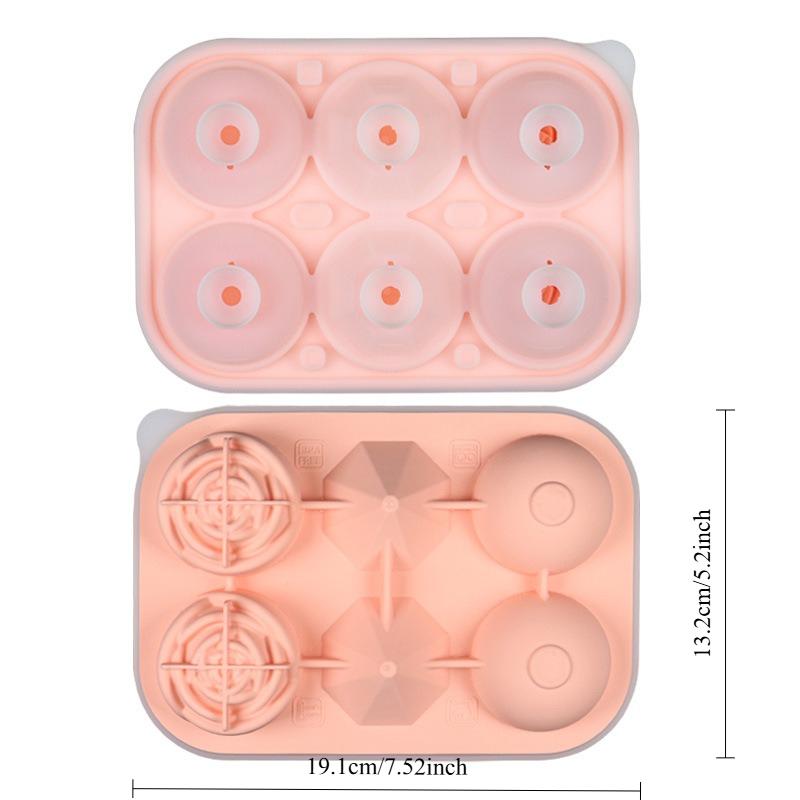 

1PC Rose Diamond Ice Hockey Combination Ice Grid Food Grade Silicone Household Kitchen Ice Cube Mold