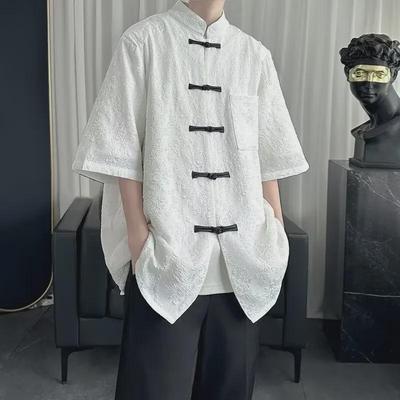 2024 Men's Summer New Chinese Style Short-Sleeved Zhongshan Shirt Jacket