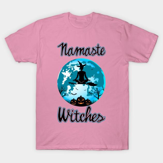 T Shirt Women Namaste Witches Halloween Yoga Humor Harajuku Print Kawaii Tshirt Summer Short Sleeve Female T-Shirt Top Tee