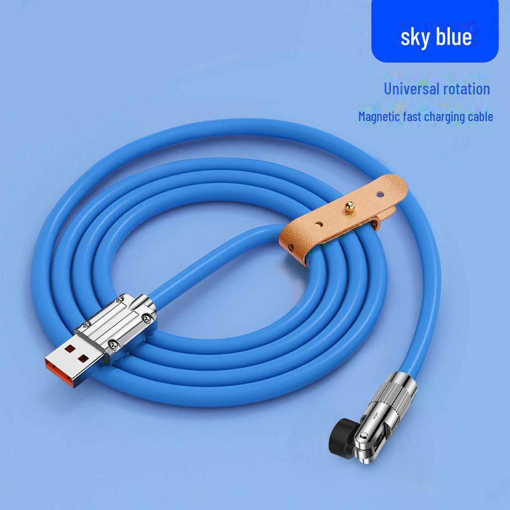 540° Drehbares Zinklegierungs-Magnet-Typ-C-Schnellladekabel, 2m, TPE