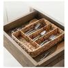 Range couverts en jacinthe tressé 4 compartiments 24 x 34 cm beige