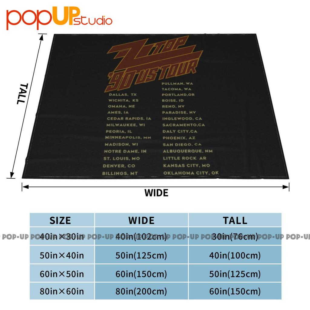 Zz Top 1990 Tour USA Coperta Trapuntata Ultra-Morbida Copertura Invernale per Divano Coperte per Letto