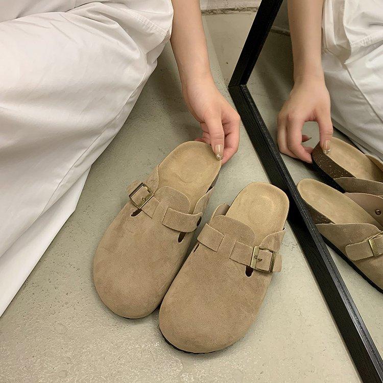 Boken slippers women's new flat-bottomed one-pedal versatile lazy bag head wear rest slippers women in summer 2025