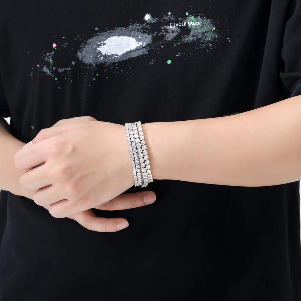 3mm 4mm 5mm 6mm Iced Out 5A CZ Tennis Bracelet Spring Clasp Hip Hop Bling Jewelry for Women Men Factory in Stock