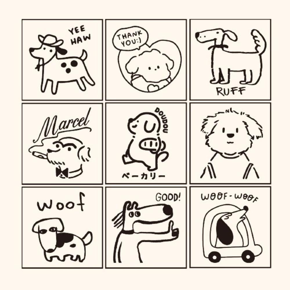 9pcs Set Cartoon Cat Dog Rubber Stamps Journal GO DIY Carved Stamps  for Scrapbooking Collage