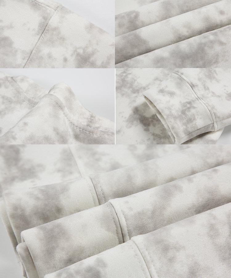 Men's Autumn Casual 360g Heavyweight Tie-dye Suede Fleece Round Neck Hoodie Jacket