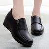 Fashion Women's Shoes Zip Womens Wedge Shoes Black Soft Sole Moms Shoes Non Slip Durable Women High Heels Comfortable Zapatos De Mujer