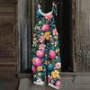 Women's Romper Print Casual Loose Cotton Linen Overalls