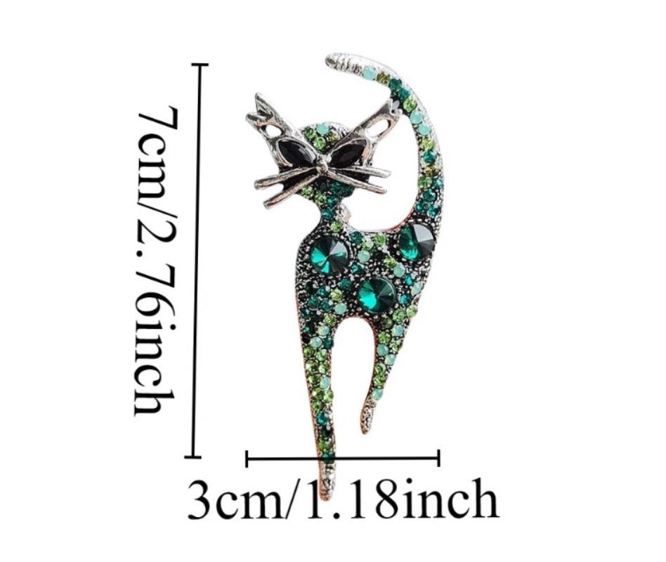 Spille Gatto Punk per Uomo Donna Vintage Strass Glitter Spille Personalizzate Gotico Gioielli Decorativi Accessori Cose Cool