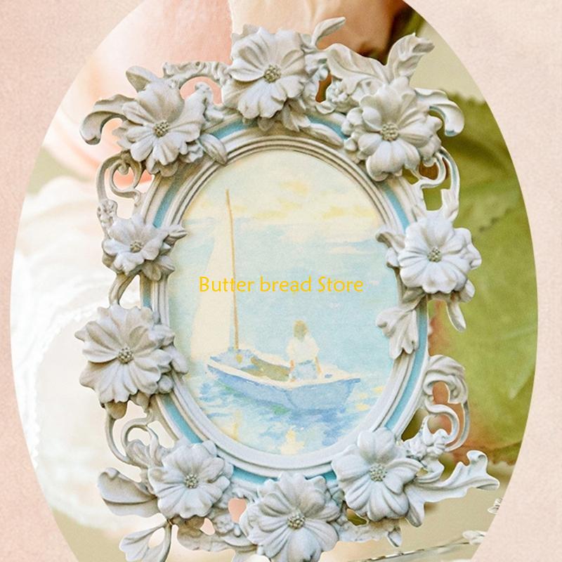 W89C 10Sheets Vintage Embossed Cutout Frame Collage Cards Scrapbooking Background Collage Paper for Journaling Paper Craft