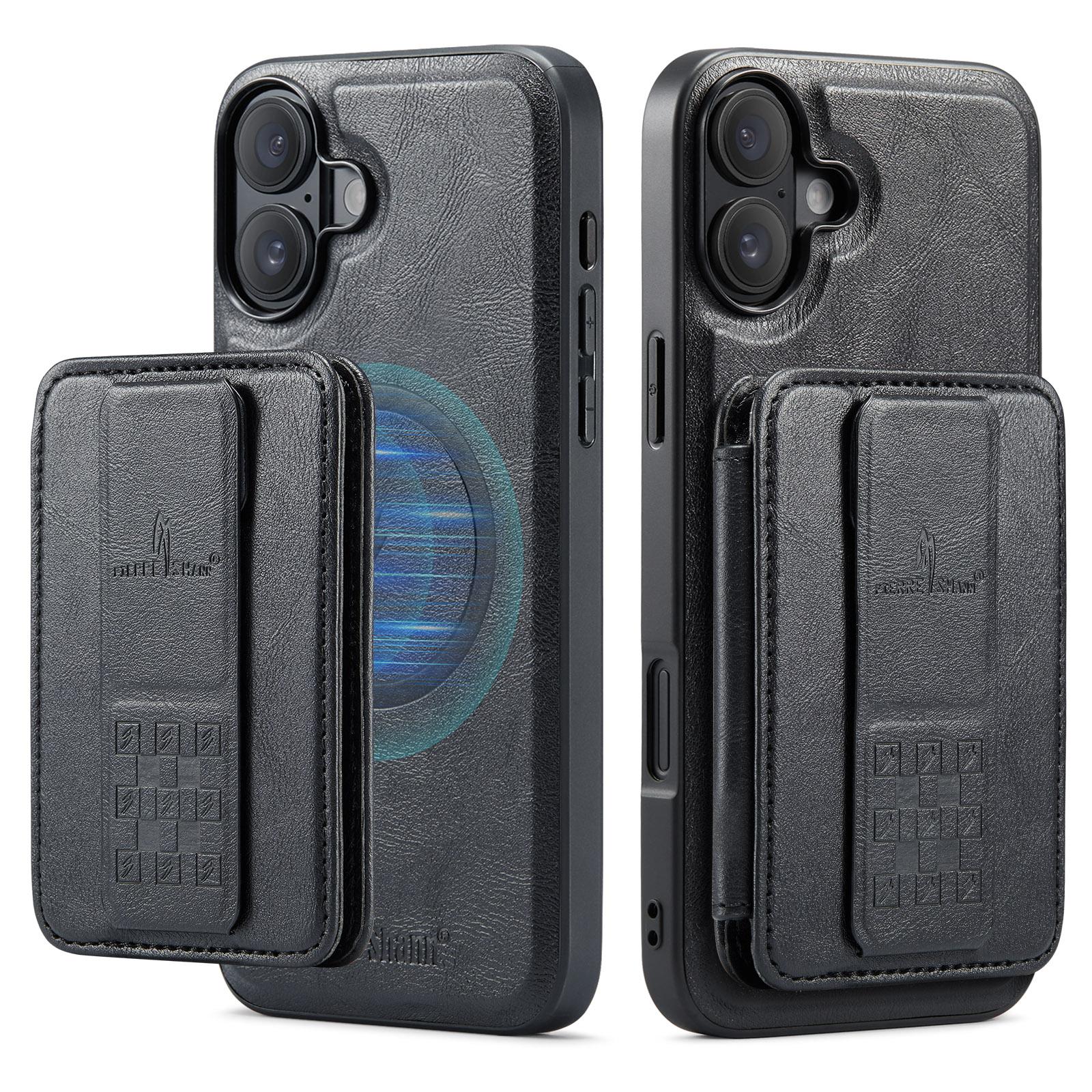 

FIERRE SHANN 028 For iPhone 17 Case Magnetic Detachable Card Slots Leather Back Cover