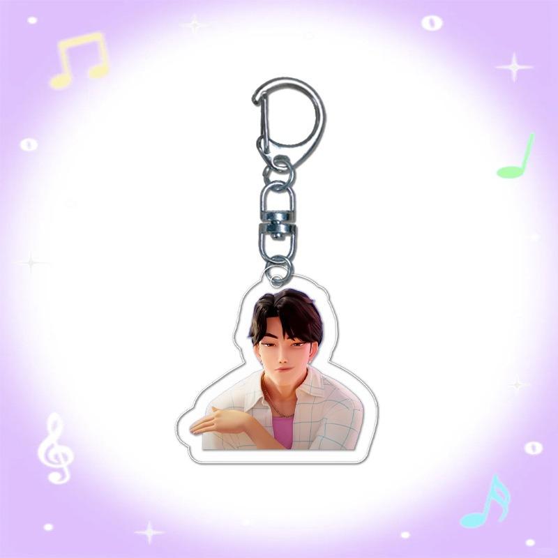 New Demon Hunters Kpop Rumi Zoey Jinu Mira Key Ring Acrylic Keyrings Huntrix Saja Boys Mystery Keychains Accessories Fans Gifts