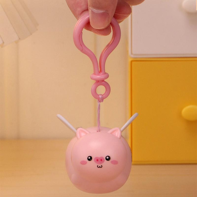 Creative Cartoon Capybara Pig Wings Pull String Keychain Elastic Retractable Cord Keychain Telescopic Hanging Rope Gifts