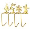 4PCS/SET Christmas Stocking Holders Christmas Stocking Hooks for Fireplace Mantle Holders Xmas Stocking Hangers
