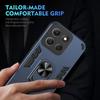 KEYSION Shockproof Case for Motorola MOTO G86 5G Soft Silicone+PC Camera Protection Metal Ring Stand Phone Cover for MOTO G56 5G