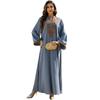 Middle East Arab Women clothes Turkey Elegant Rope Embroidered Robe Dress Rope Embroidered Dress