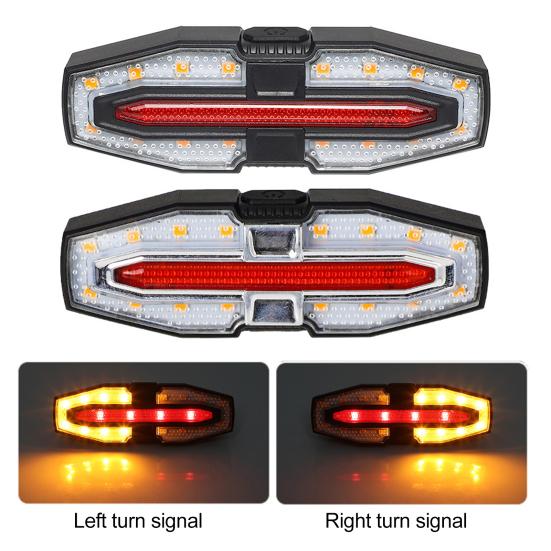 Bicycle Tail Light Adjustable LED Remote Control MTB Road Mountain Bike Turn Signal Lamp Waterproof Rechargeable Bright Night