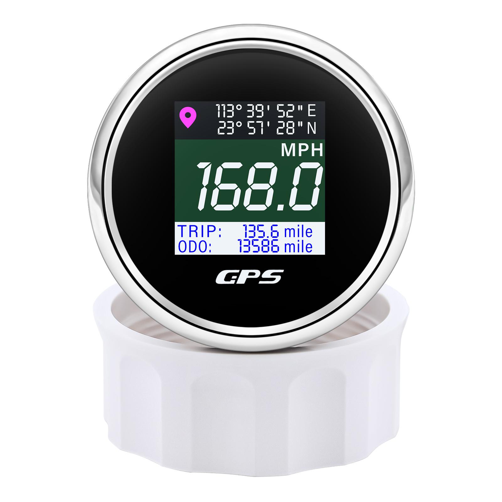 Waterproof 52mm GPS Speedometer Gauge With GPS Antenna Digital TFT Screen LCD Speed Odometer For Boat Car Motor BS