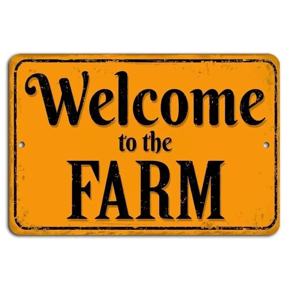 Tibble Farmhouse Sign Autumn Decor Rustic Orange Metal Wall Welcome Plaque