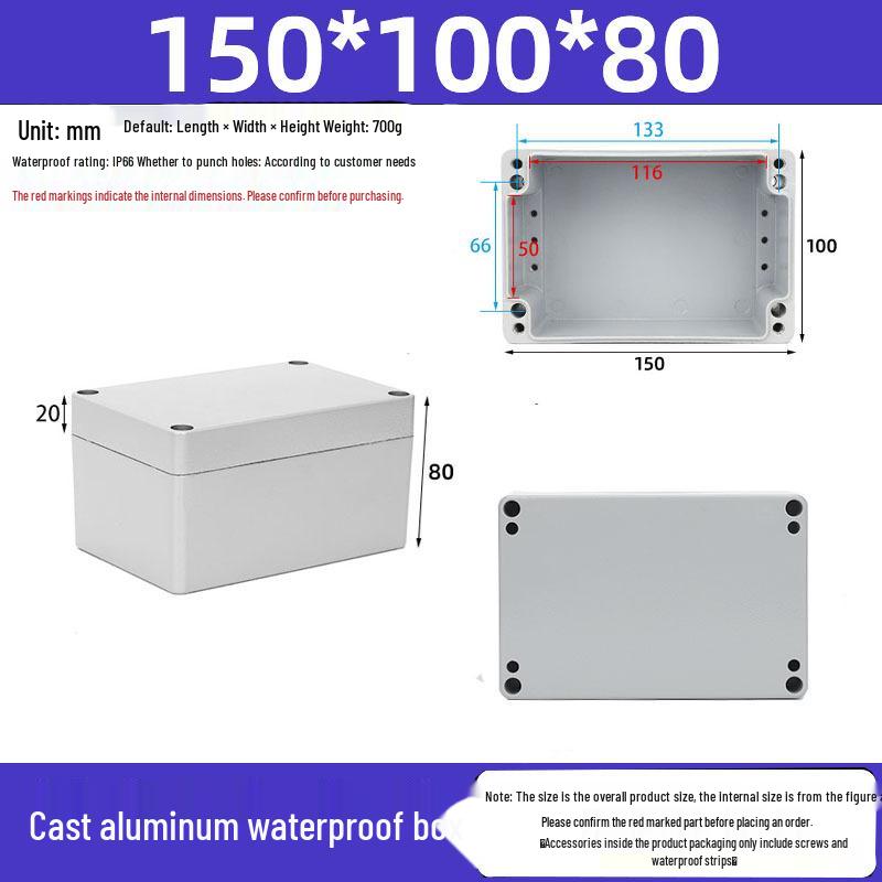 Druckguss-Aluminium Außenverteilerkasten IP65 Wasserdichtes Gehäuse