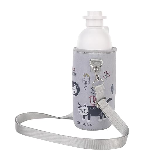 Clear Drink Bottle with Cover - Matilda Gray