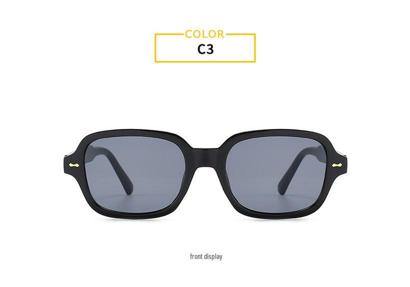 Trendy Unisex Small Square Frame Rice Nail Sunglasses - Fashionable Design 22160