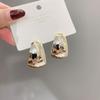 Gold Metal Dangle Earrings Punk Personality C-shaped Women Drop Earrings Hollow Geometric Statement Fashion Ear Jewelry
