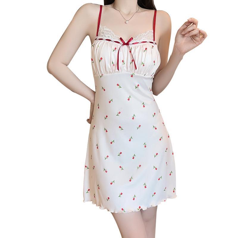 Women's Plus Size Silky Print Padded Cami Sleep Dress Lounge Set