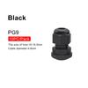 Wasserdichte Kabelverschraubung, 10 Stück, Kabeleinführung IP68, PG7, PG9, PG11, PG13.5, PG16, weiß, schwarzer Nylon-Kunststoffstecker