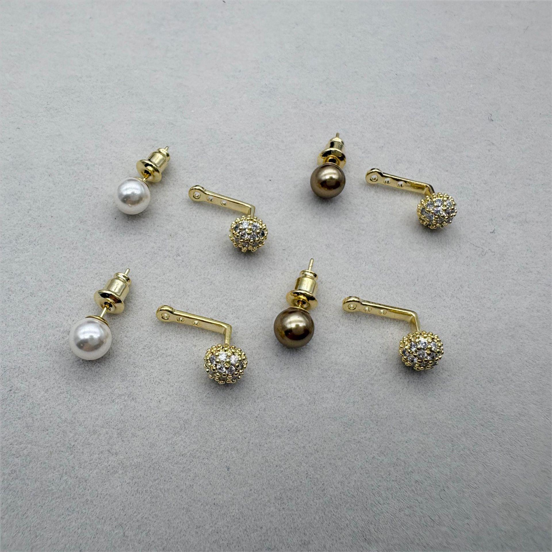 

S silver needle temperament versatile natural pearl stud earrings, a two-wear earring fashionable commuter design sense new 925 silver