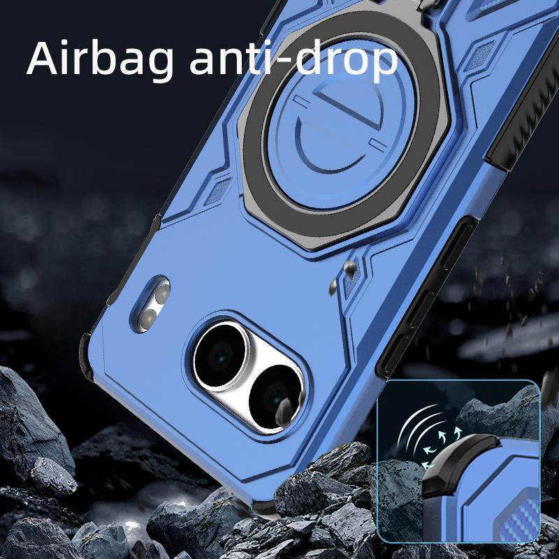 KEYSION Shockproof Magnetic Case for OnePlus Nord 4 5G Upright Live Metal Ring Stand Phone Back Cover for One Plus 1+ Nord 4 5G