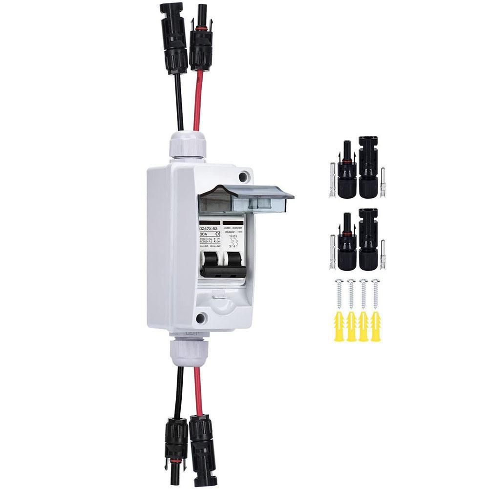 PV Isolator Switch DC/AC 30A IP65 Disconnect Circuit Breaker for Solar Panels