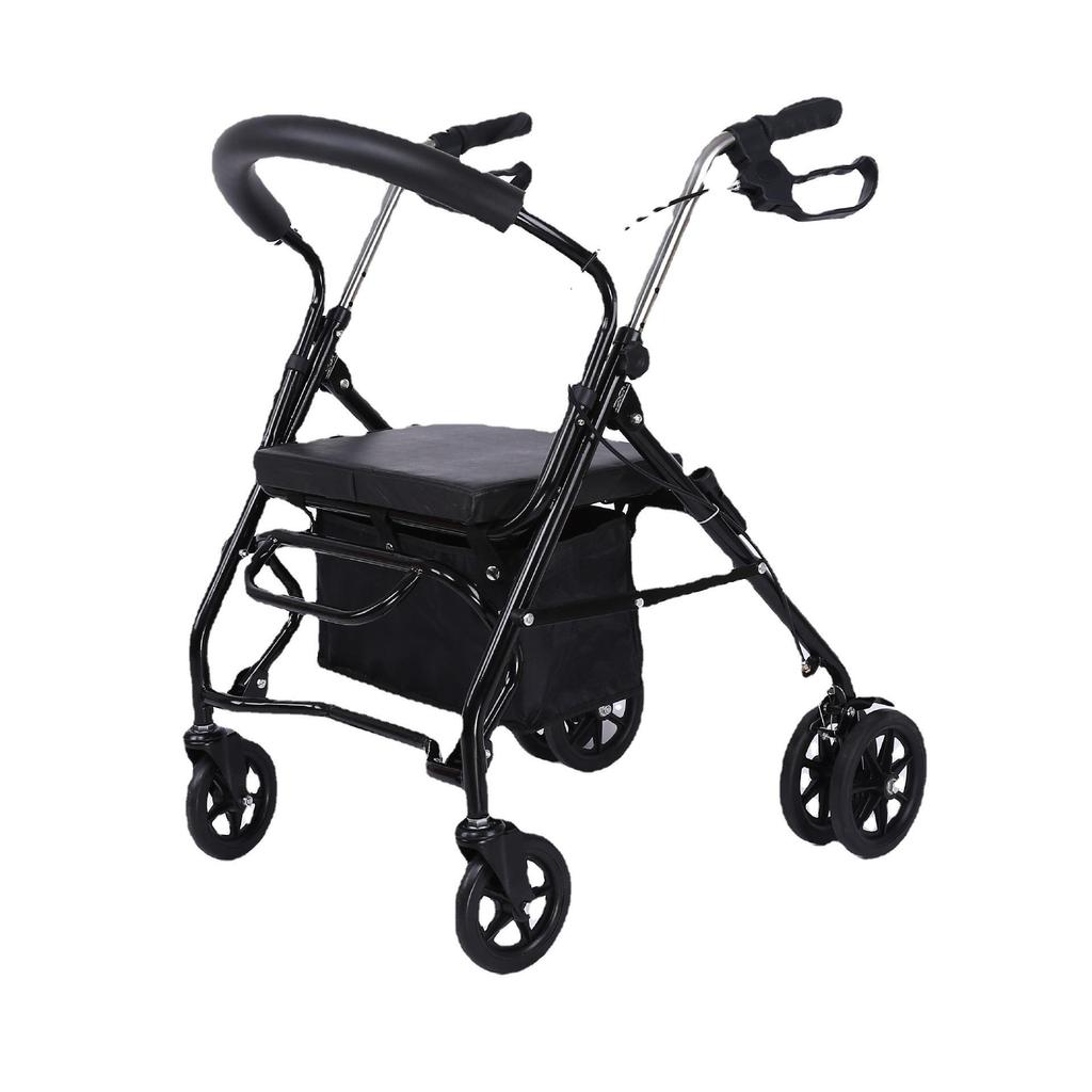 Rollator Walker with Seat & Basket for Elderly Mobility and Shopping