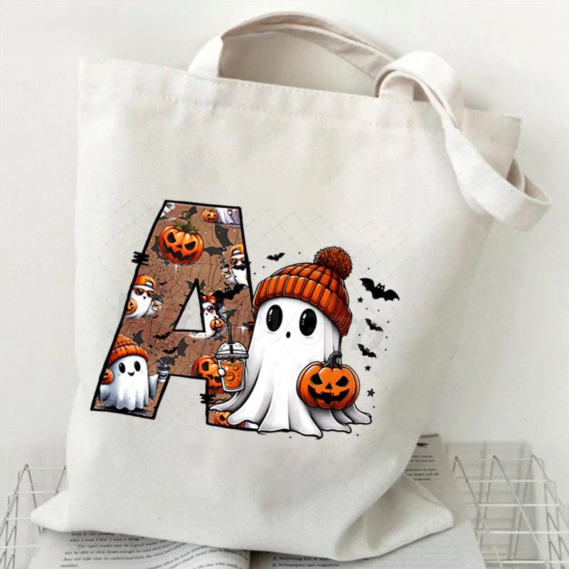 26 Letters Personalized Printing Trend Handbag Commuter Shoulder Bag Canvas Bag