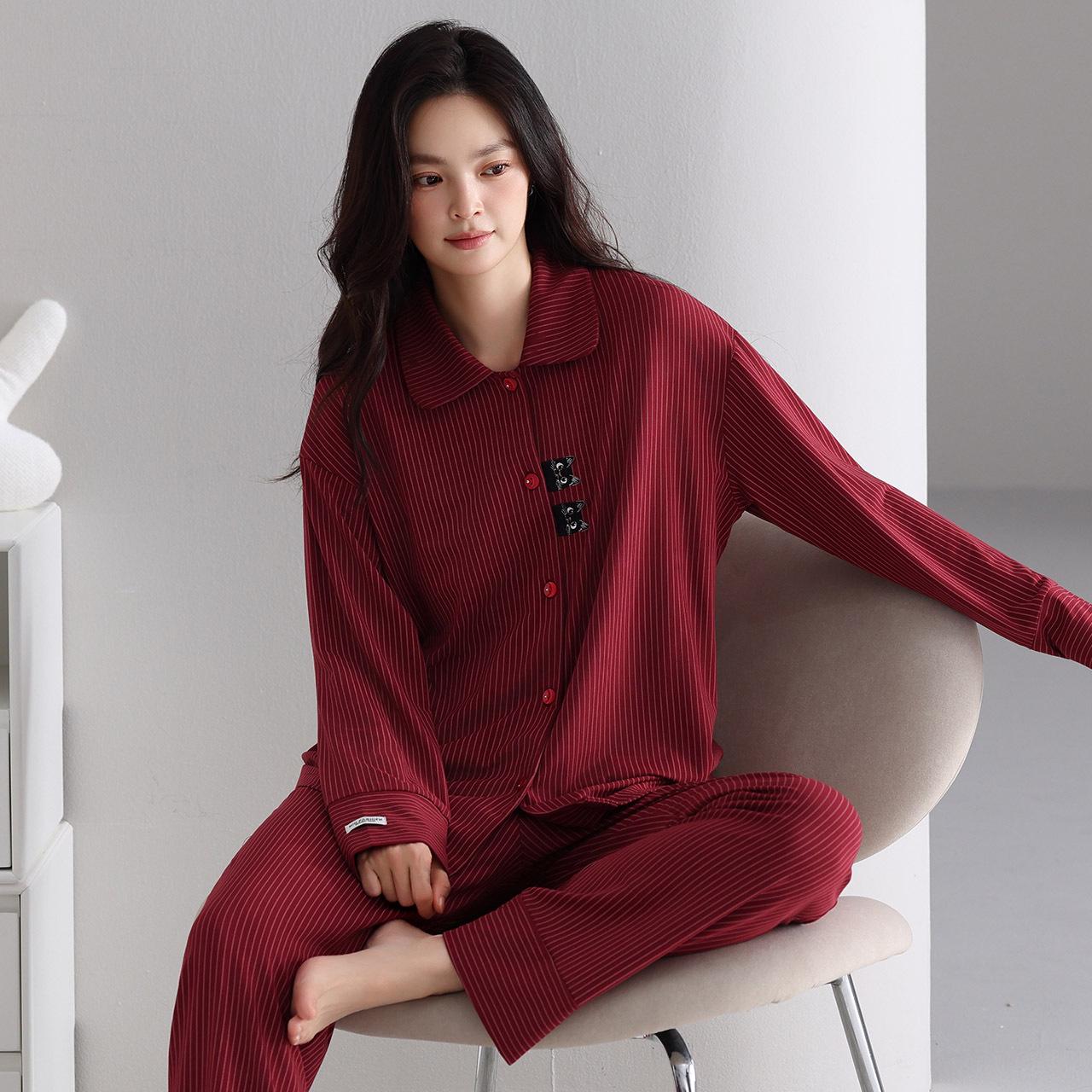

Modal Women s Long Sleeve Cardigan and Pants Pajama Set - Autumn Casual Style M (height 155-160cm, weight 80-100kg)